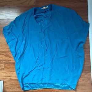 Rebecca Taylor short sleeve bat wing silk blouse